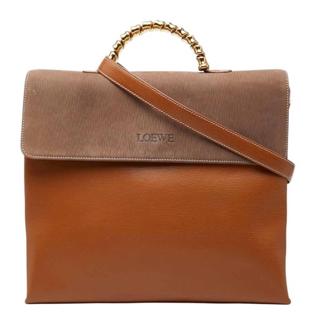 Loewe Velázquez Twist Handbag Shoulder Bag 2-Way Brown Leather Women's LOEWE